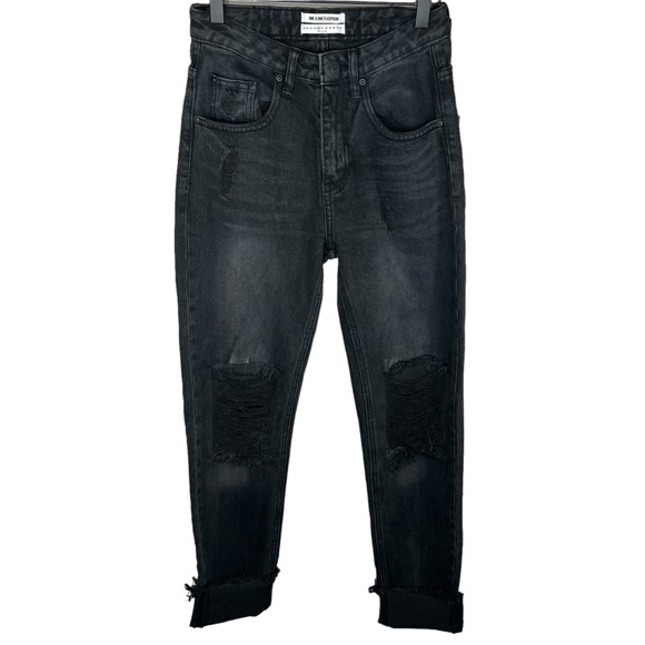 One Teaspoon Denim - NWT One X Oneteaspoon Black Awesome Baggies Relaxed Rolled Distressed Cuff 26